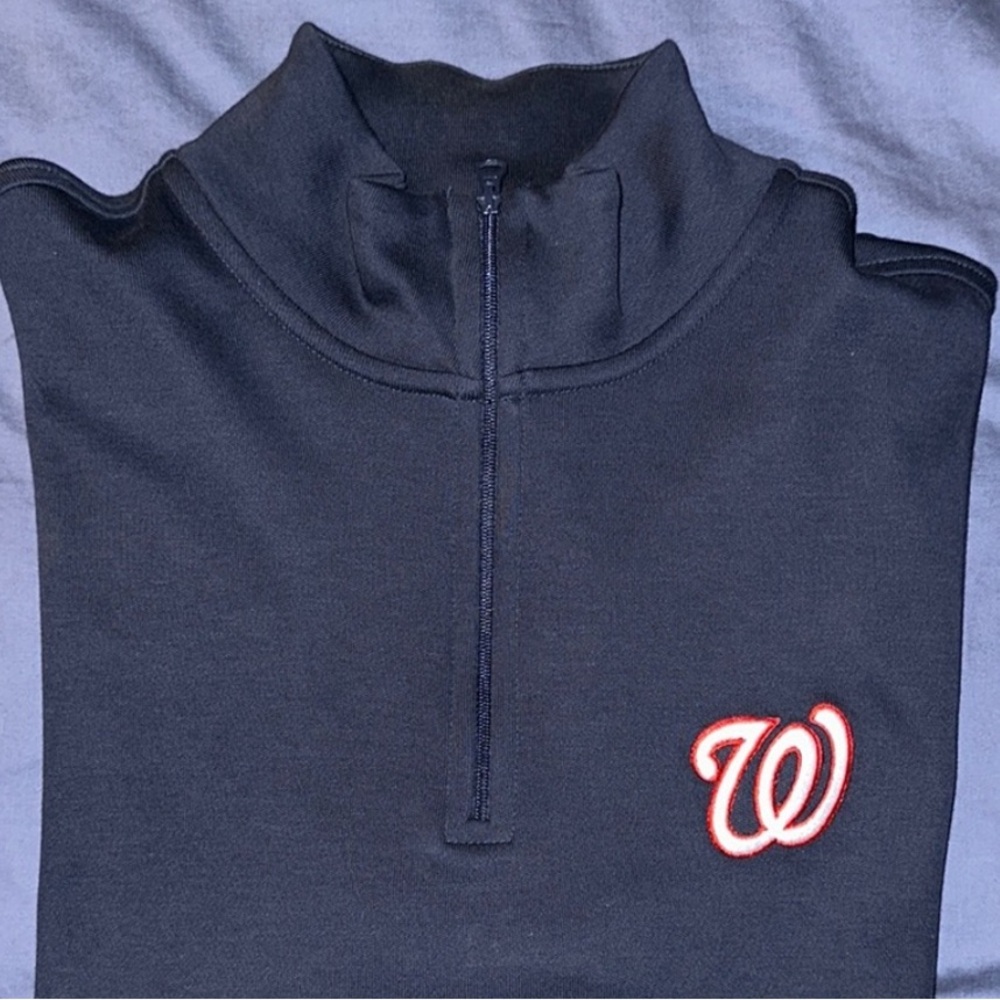 NAVY WASHINGTON NATIONALS QUARTER ZIP SIZE SMALL